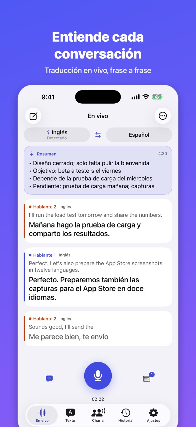 Lingua Live: Traduce y resume