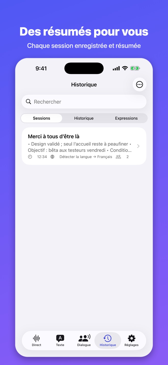 Lingua Live: Traduire, résumer