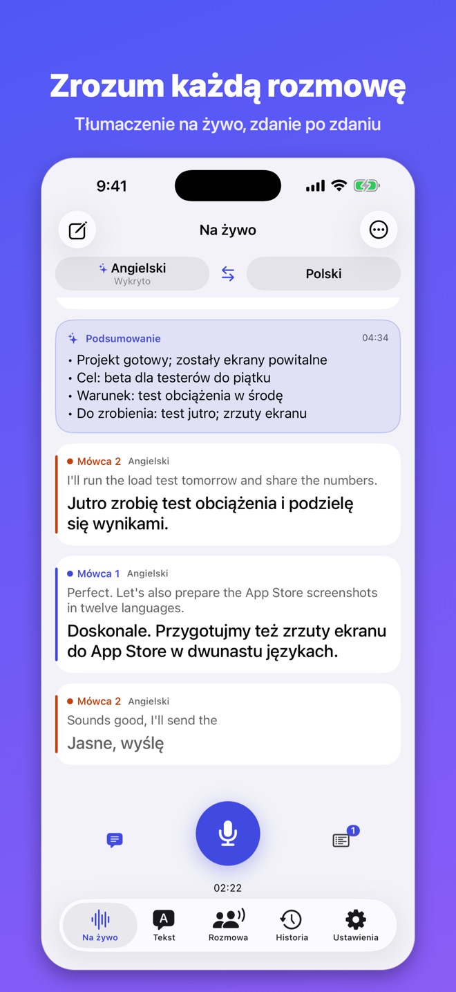 Lingua Live: Tłumacz i streść