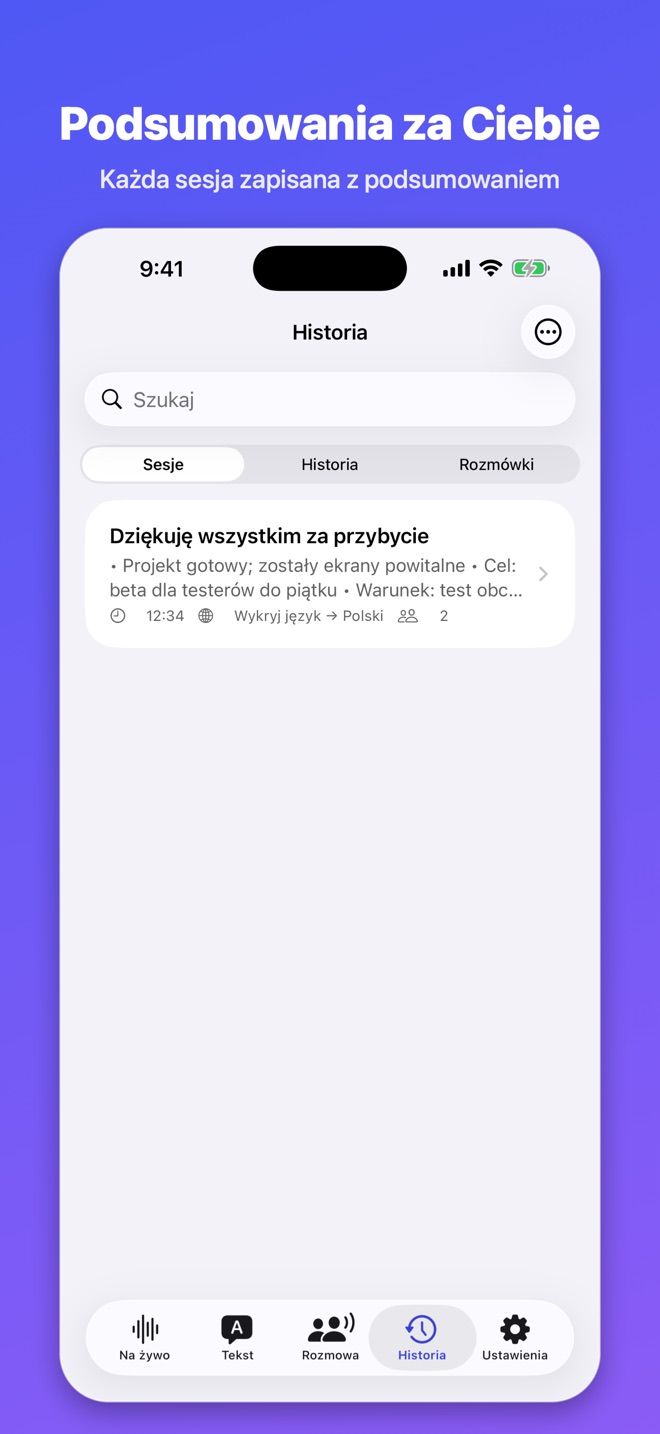 Lingua Live: Tłumacz i streść